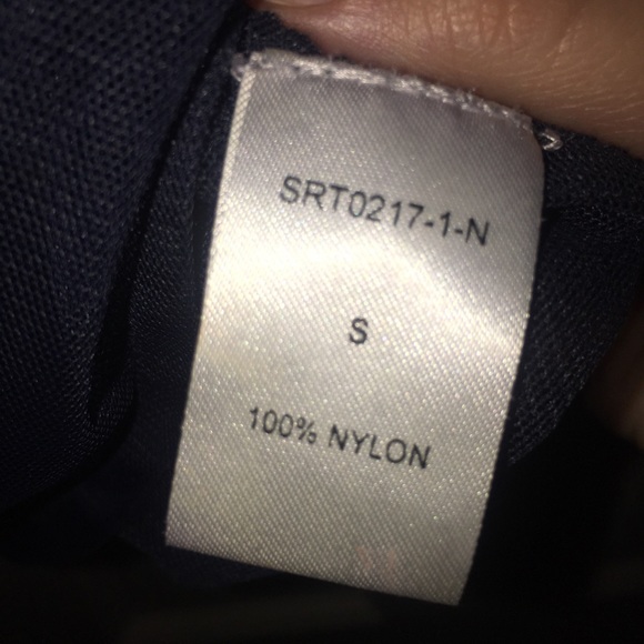 Navy blue Aztec transport 3/4 sleeve house THML size small nylon boho - Picture 6 of 7